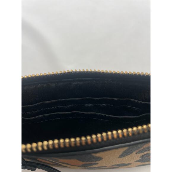 Coach Tan & Black Ocelot Print Coated Canvas Wristlet - Picture 10 of 11